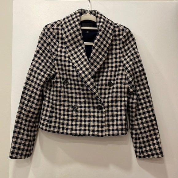 Tan and Navy Checkered Banana Republic Blazer - Picture 1 of 5